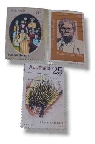 Sello Postal Estampilla Australia Surtida Filatelia X 3