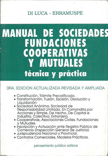 Manual Sociedades Fundaciones Cooperativas Y Mutuales Di Luc