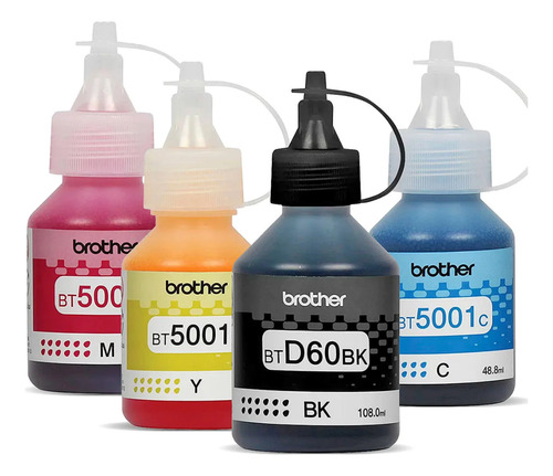 Kit 4 Refil Tinta Brother Original Dcp T310 510 910 Hl T4000