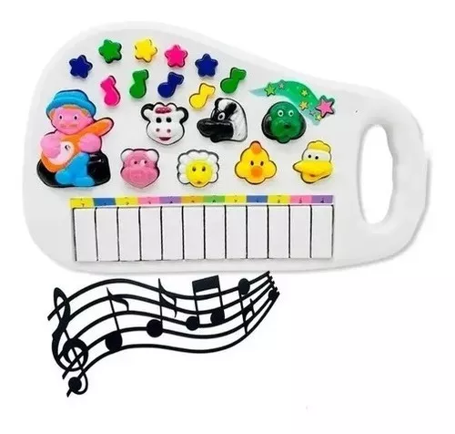 Piano teclado infantil bebe bichos musical moranguinho king toys