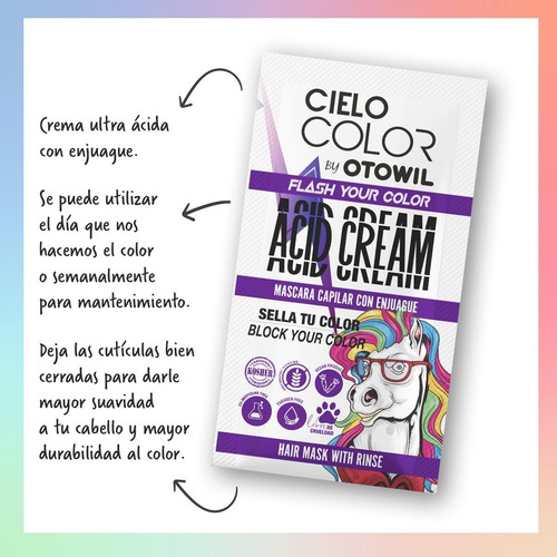 Imagen 3 de 10 de Mascara Capilar Con Enjuague Crema Acida Otowil Caja X12uni.