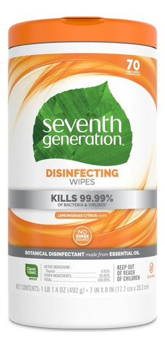 Seventh Generation Toallitas Desinfectantes 70toallitas