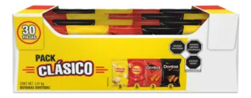 3 Pza De Botanas Sabritas Pack Clásico 30 Pzas