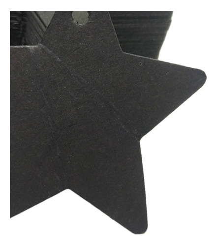 5 X 100x Etiquetas De Regalo En Forma De Estrella Negro