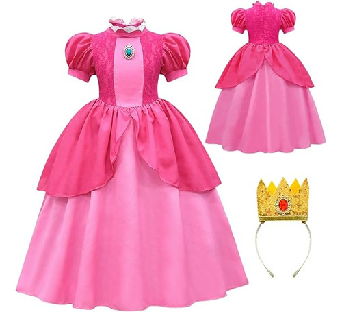 Disfraz Princesa Vestido Rosa Con Para Niñas Disfraz Hallowe