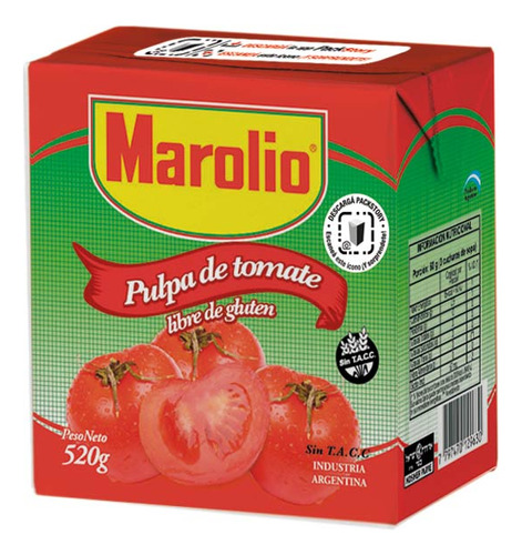 Pulpa Tomate  Tb 520 Gr Marolio Pure De Tomates