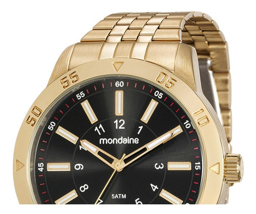 Relógio Mondaine Masculino Analógico Dourado Original + Nf