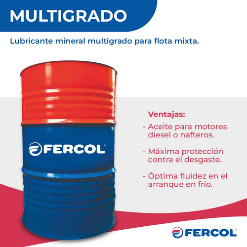 Aceite Multigrado 20w50 Api Sj/cf-4 Fercol Tambor De 200 L P