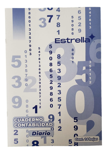 Cuaderno Contabilidad Diario Con 16 Hojas Estrella Engrapado