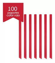 Comprar 100 Popotes Para Tapioca Biodegradable A Base De Planta Color Rojo