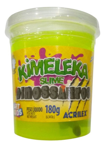 Slime Kimeleka Dinossauro 180g Amarelo Limão Acrilex