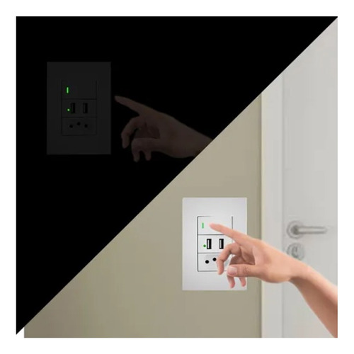 Tomada De Parede 10a Com 2 Entradas Usb Bivolt Para Casa Cor Branco