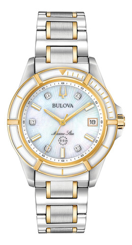 Reloj Bulova Marine Star 98p186 de acero para mujer