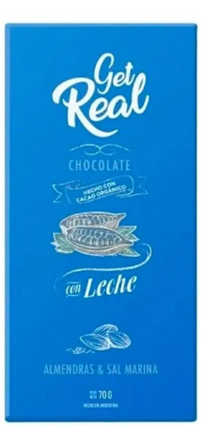 Chocolate Leche, Almendras Y Sal Marina Get Real Organico