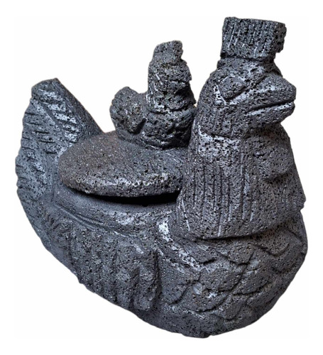 Molcajete Piedra Volcanica En Forma De Gallina Artesanal 