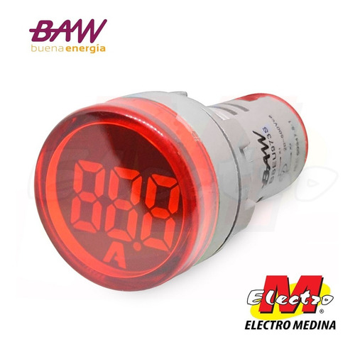 Ojo De Buey Ø22 Amperimetro Color Rojo Baw Electro Medina