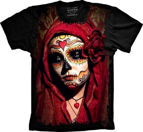 Camiseta Plus Size Cranio Caveira Mexicana - Mulher  - Tribo