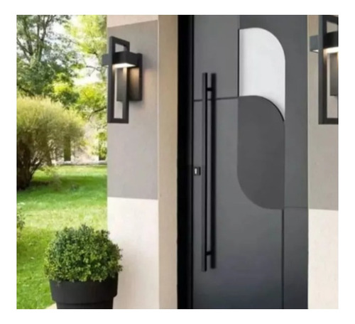 Jaladera Tipo H Cuadrada 120 Cm Acero Inoxidable Negro Mate Negro