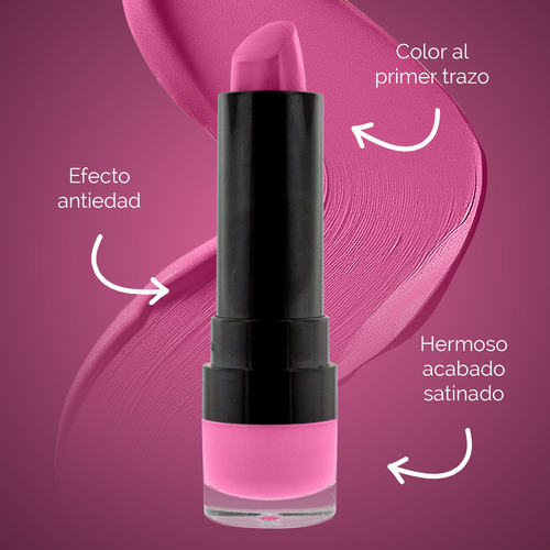 Labial Satinado Ivy Con Colageno Y Vitamina E Preppy Pink