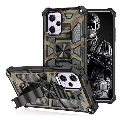 Case Funda Anti Impacto Para Xiaomi Note 12 Pro 5g Camuflado