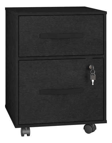 Archivero Esencial Playcon 2 Cajones 42x40x56cm Tzalam Color Negro Liso