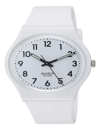 Reloj Swatch Just White Soft White Rubber Para Mujer Gw151o