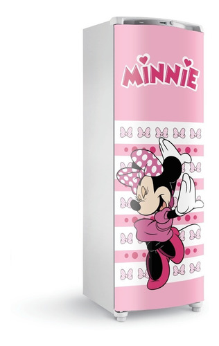 Adesivo Envelopar Porta Da Geladeira Freezer Cozinha Minnie5