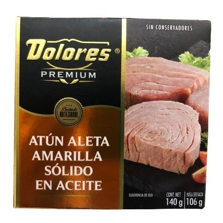 AtĂșn Dolores Premium Lomo Solido En Aceite 140g Pack 5 Pzas