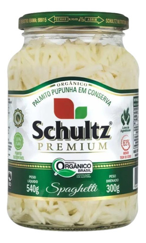 Kit 2x: Palmito Pupunha Spaghetti Orgânico Schultz 300g