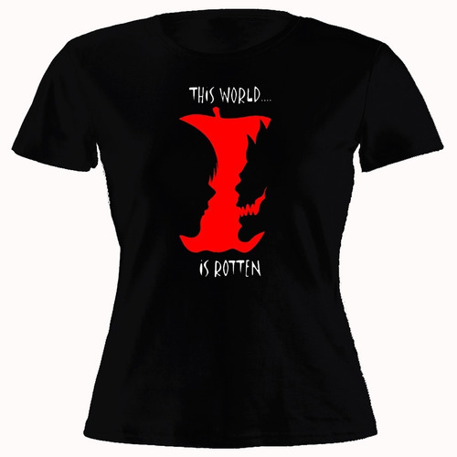 Remera Mujer Algodón Death Note The World Is Rotten