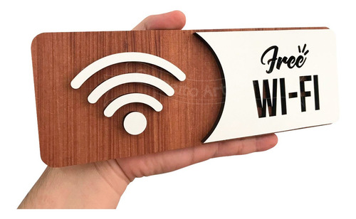 Imagem 1 de 4 de Placa De Wi-fi Wifi Indicativa Sinalização Mdf Especial