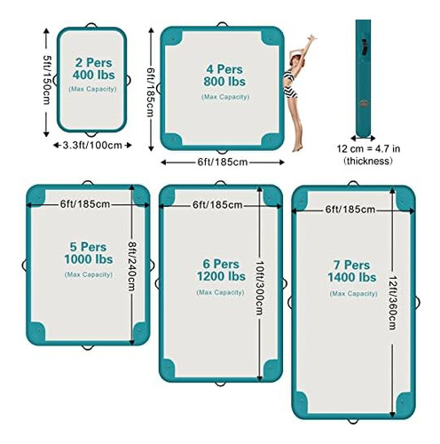 Plataforma De Muelle Inflable, Balsas Flotantes Inflables De