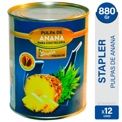 Imagen 1 de 5 de Pulpa De Ananá Para Coctelería Stapler Premium X12 Latas