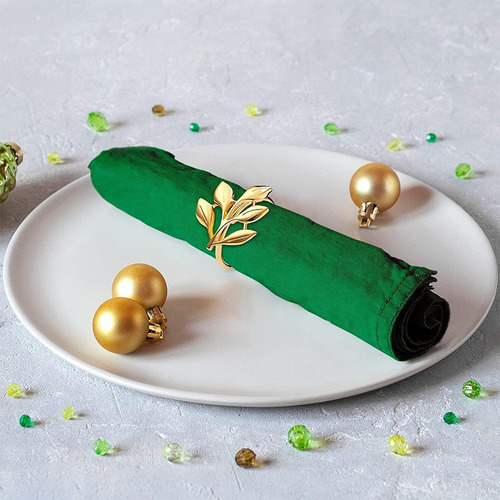 20 Servilletas De Hojas De Metal Para Decoración De Mesa