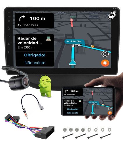 Multimídia 9pol Android Hyundai Hb20 2012 Até 2019 + Câmera Cor Preto