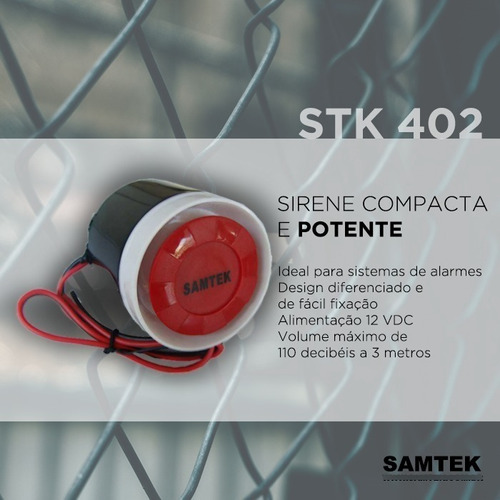 Sirene Para Sistemas De Alarmes Samtek -  Stk 402