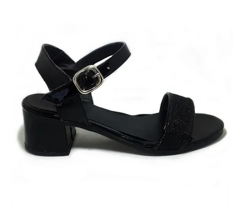 Sandalias Mujer Con Taco Bajo Tira Y Pulsera Fiesta dm 101