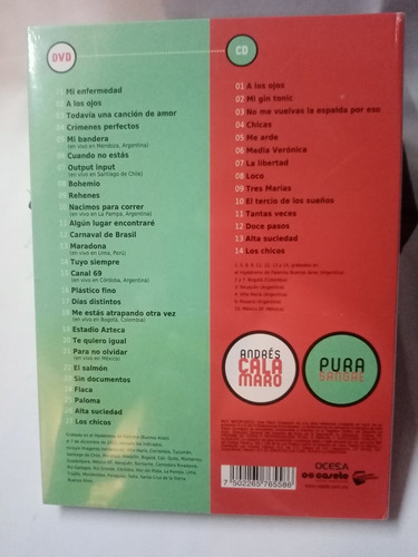 Andres Calamaro Pura Sangre Cd Y Dvd, Y Cd Jamon Del Medio (Usado)