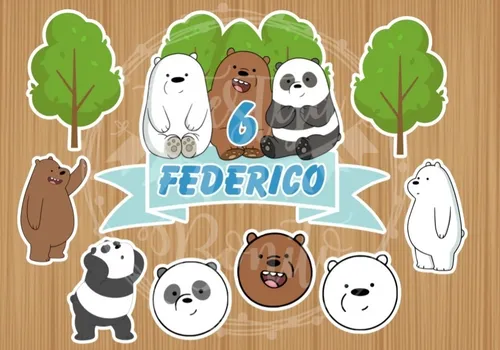 Cake Topper Adorno Torta Osos Escandalosos Personalizado