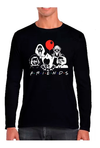 Polera Manga Larga Hombre Friends Oscuros