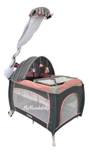 Cuna Pack And Play Mecedora Ebaby Musical Color Rosa