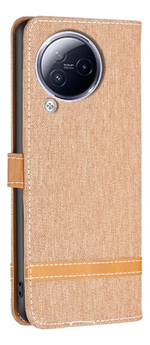 Funda De Tela Vaquera Con Bloque De Color Para Xiaomi Redmi