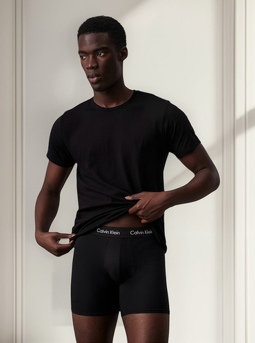 Playeras Calvin Klein 3p Algodon Negro Para Hombre Original