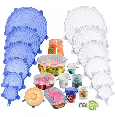 Tapas Silicona Multiuso Set X6 Reutilizables Ajustable Cocina GENERICO