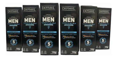 Crema Depilatoria Corporal Depimiel Men Titanium 120g X6 Uni