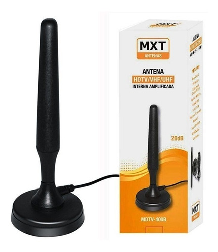 Antena Tv Amplificada 20db Mxt Mdtv 400-b Uhf Digital Hd