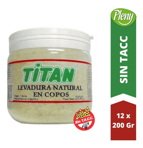 Levadura Titan Natural En Copos Pack 12 X 200 Gr - Sin Tacc