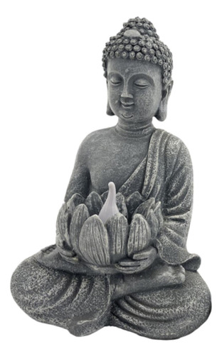Estatua De Buda Con Energía Solar Con Adornos De Tamaño L