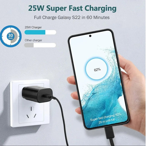 Cargador 25w Original Samsung S25 S24 S23 A26 A16 A06 A55 Blanco