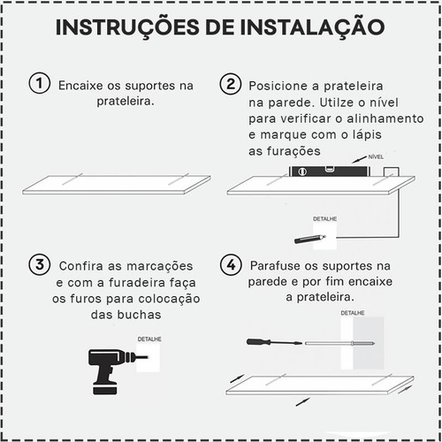 Imagem 7 de 7 de Prateleira 40 X 20cm Carvalho Suporte Invisível